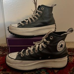 Converse Run Star Hike Sneaker, Metallic Gray with Snake, sz 9, good condition
